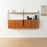 Teak veneer wall shelf, 1960s