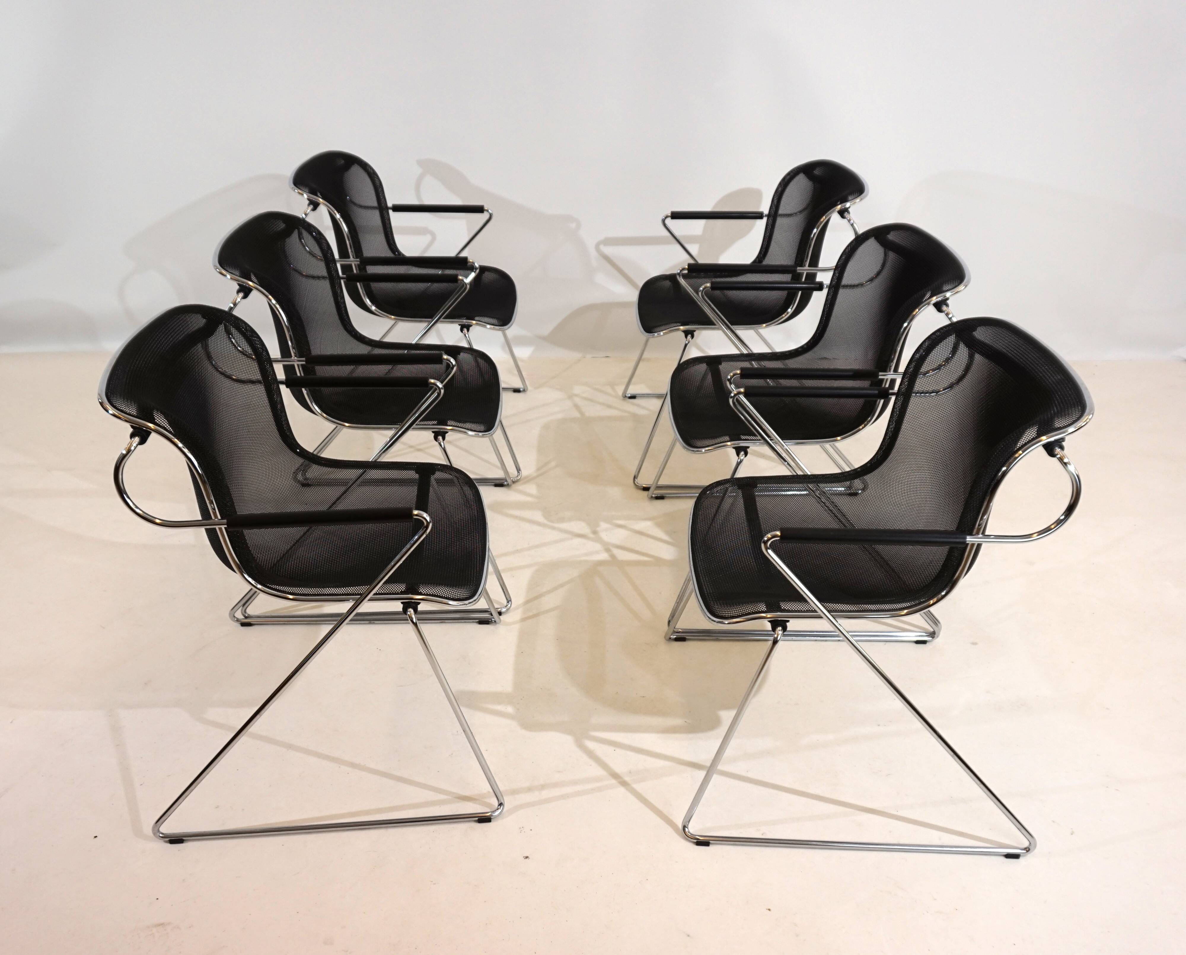 Set of 6 Castelli Penelope dining/conference chairs by Charles Pollock