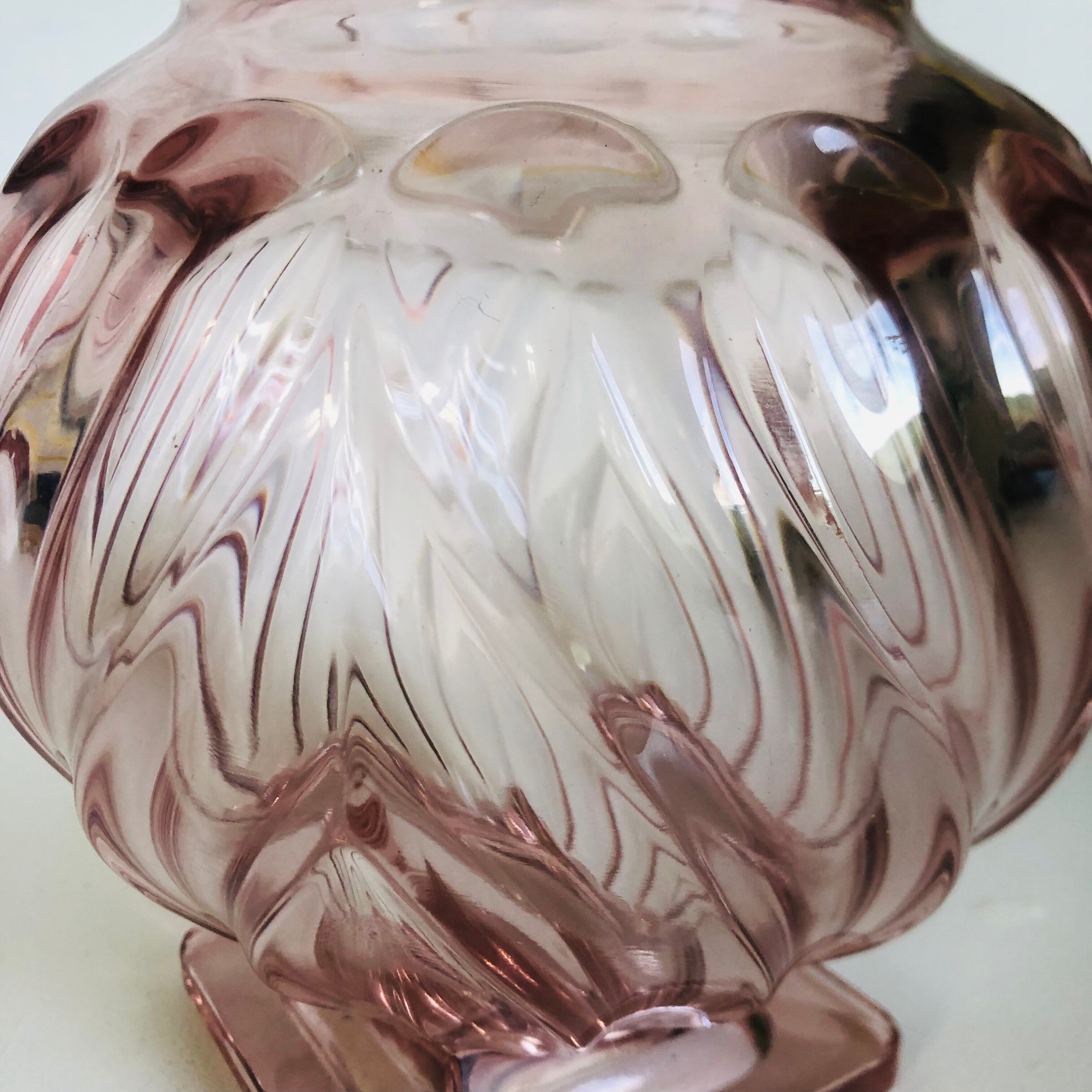 Art Deco glass vase Rosaline by Rudolf Schrötter for Inwald