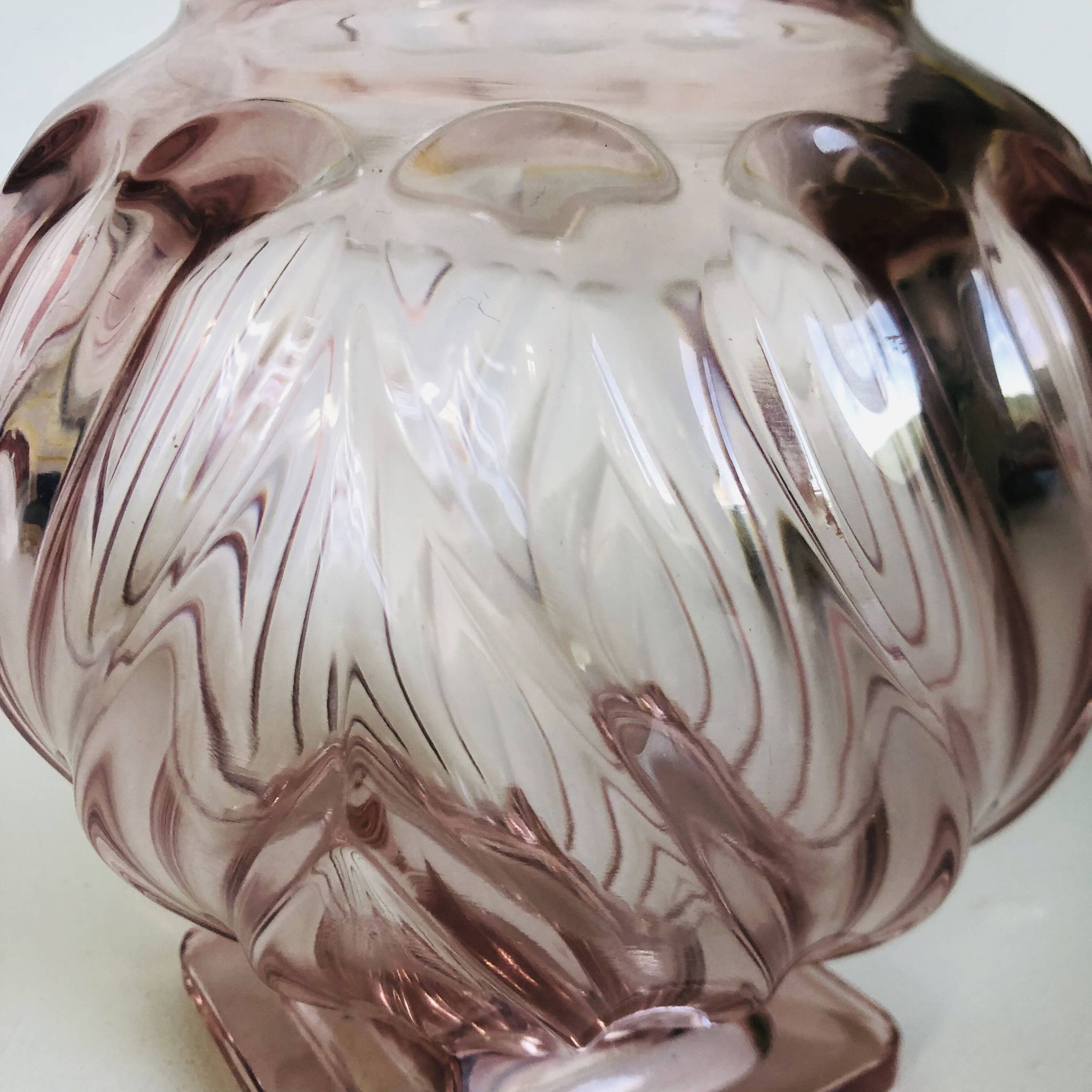 Vase en verre art déco Rosaline par Rudolf Schrötter pour Inwald