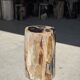 Petrified wood side table, black heart, beige bark, H35 D22 - 3330