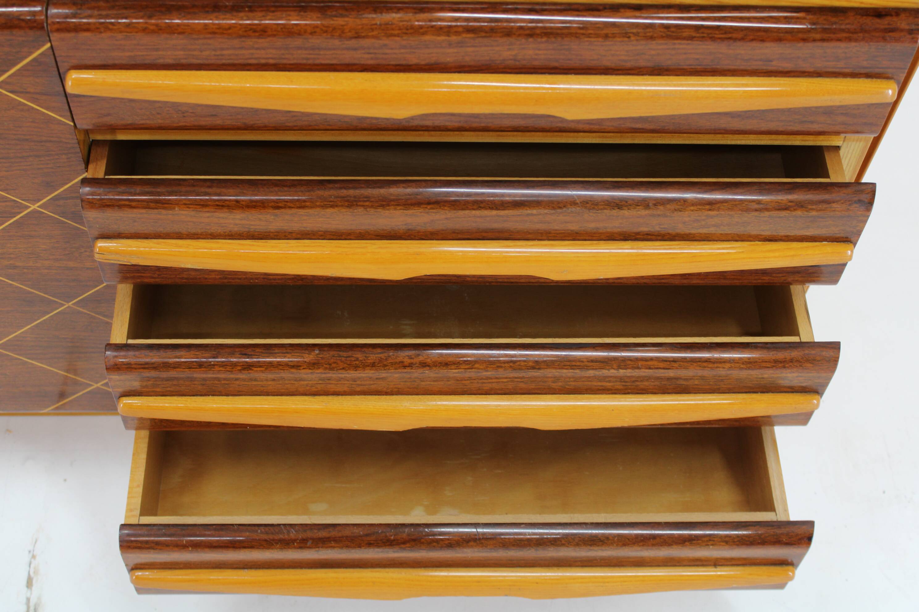 1960s Wooden Cabinet /Chest Of Drawers, Czechoslovakia