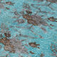 Handmade hi-low pile oriental 1980s 166 cm x 264 cm turquoise rug
