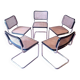 Set de 5 chaises B32 Cesca laque noire par Marcel Breuer années 80 Made in Italy