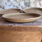 Set of 7 flat sandstone plates Sarreguemines
