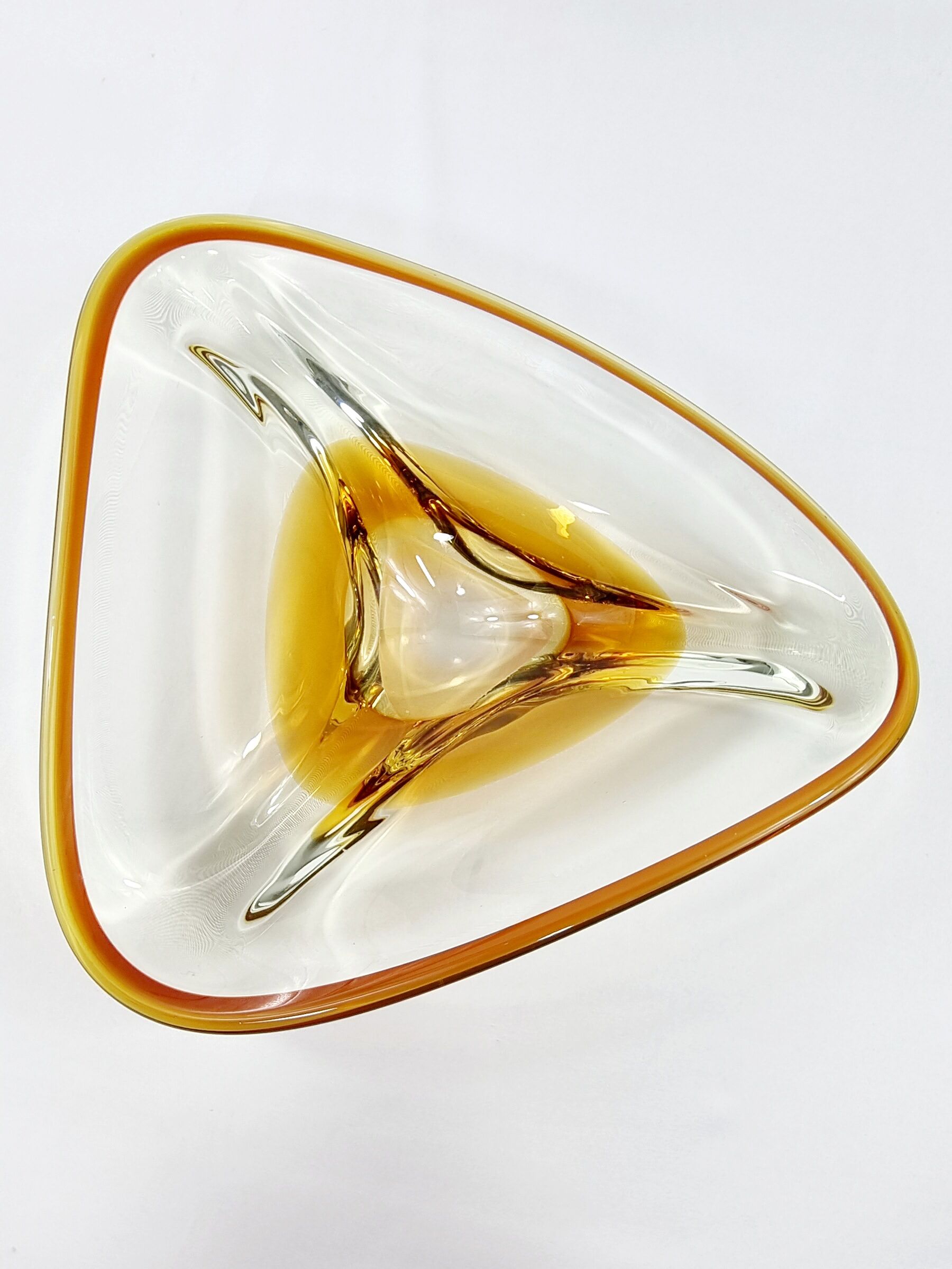 Vintage Amber Murano Style Glass Pocket Cup
