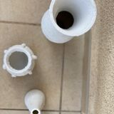 Lot de 3 vases vintage blancs