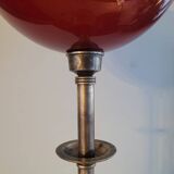 Floor lamp with tray and opaline glass globe