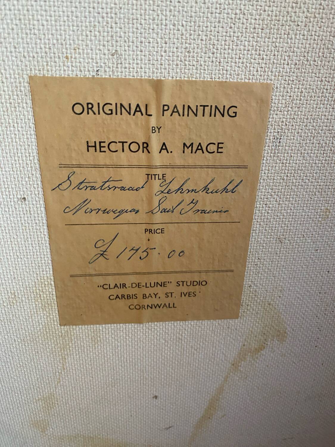 Peinture maritime originale – “Statsraad Lehmkuhl”, voile norvégienne