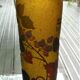 Daum Nancy's art nouveau-style vase with red brown with rosehip decoration