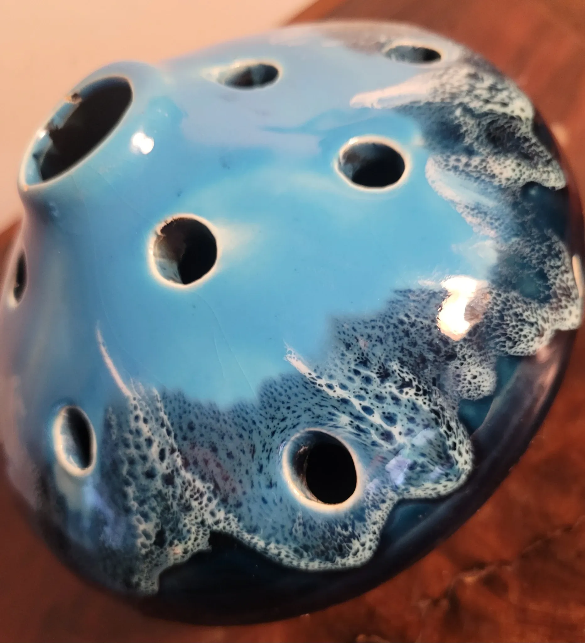 Enamelled Posy Vase / Flower Holder from Vallauris 1960s 1970s