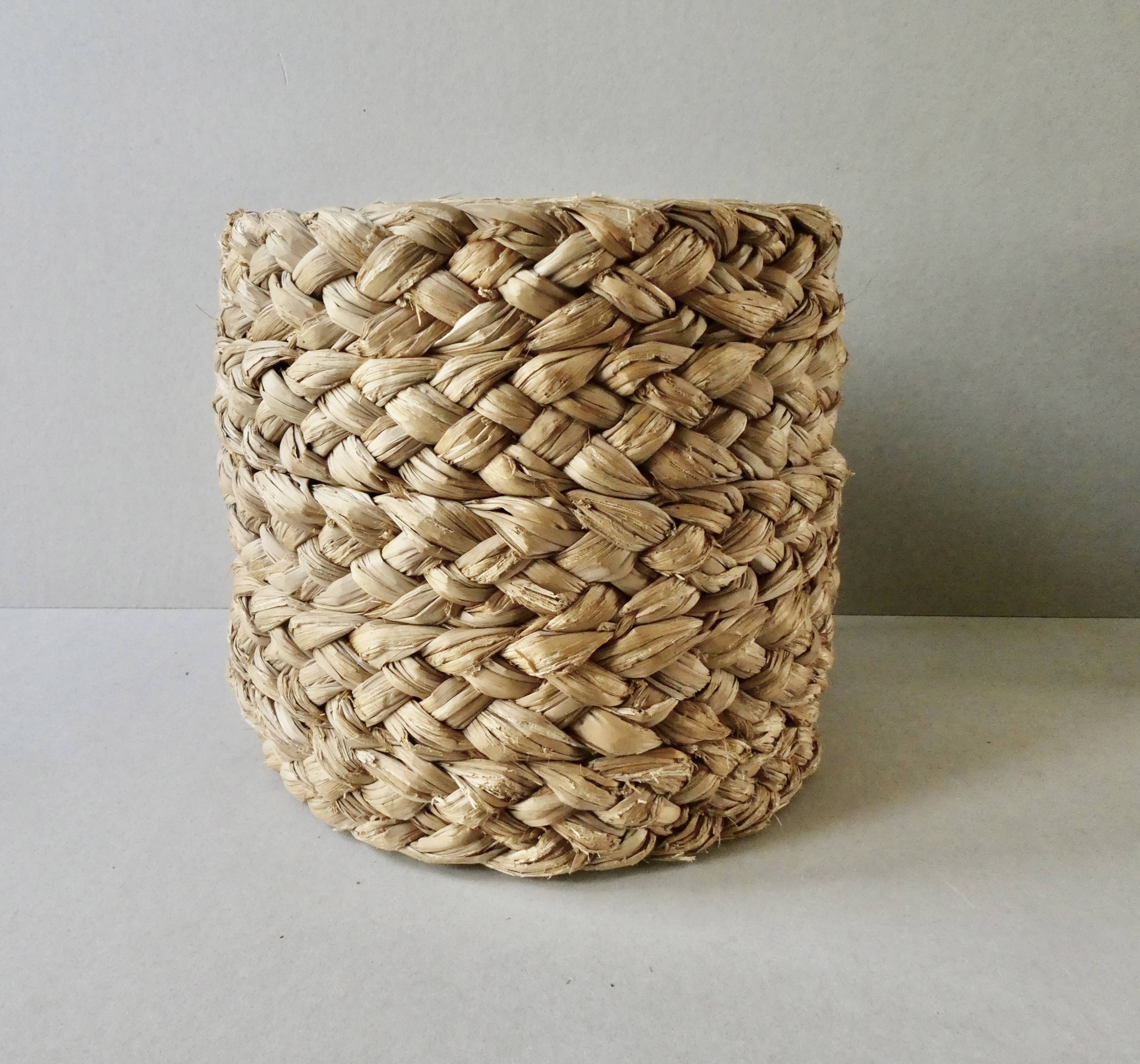 Braided rope pouffe stool, 60s-70s