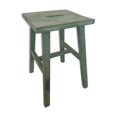 Green wooden stool