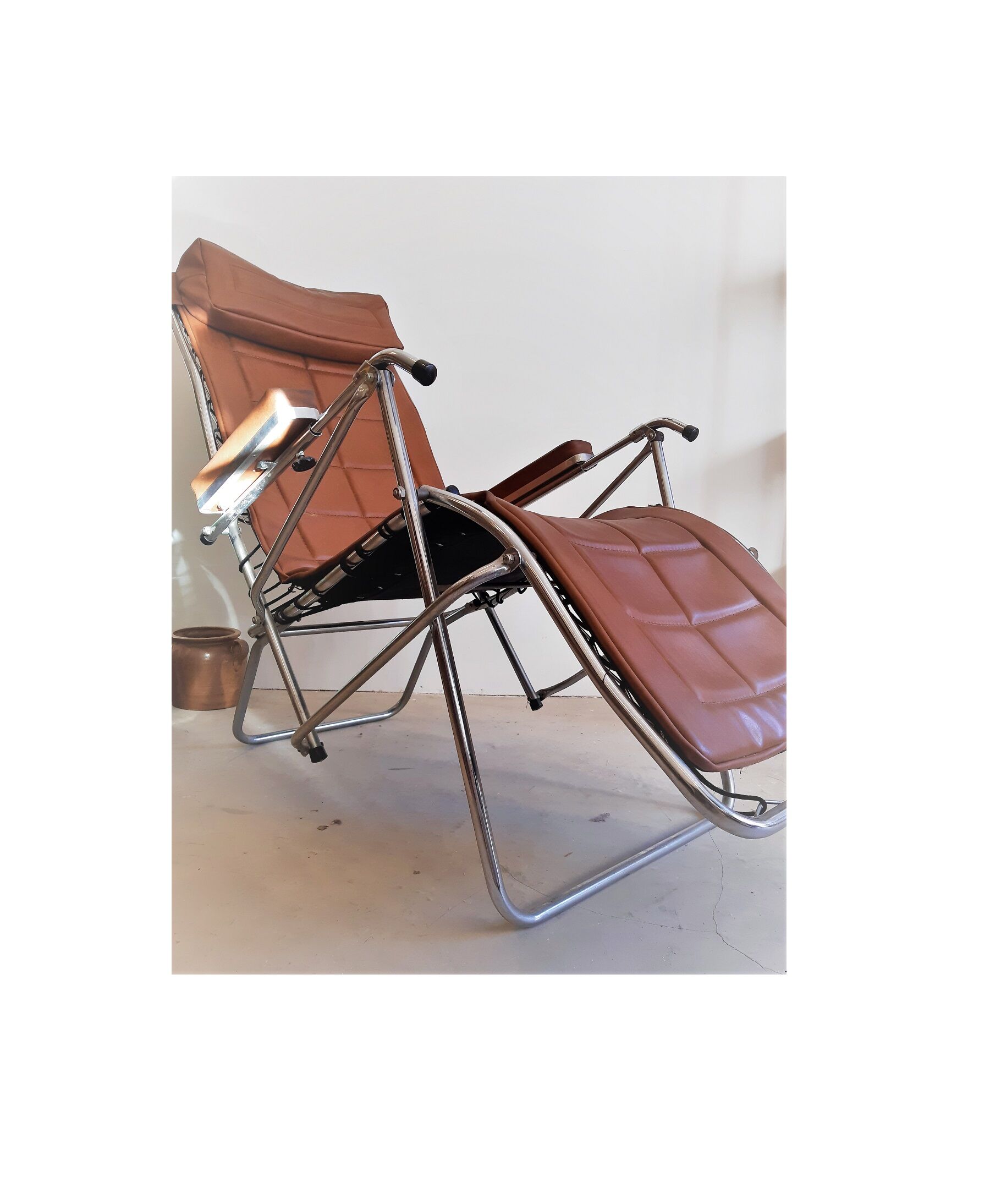 Chaise longue cuir vintage