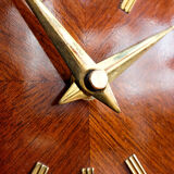 Vintage wooden weimar table clock made by germany, 1960s