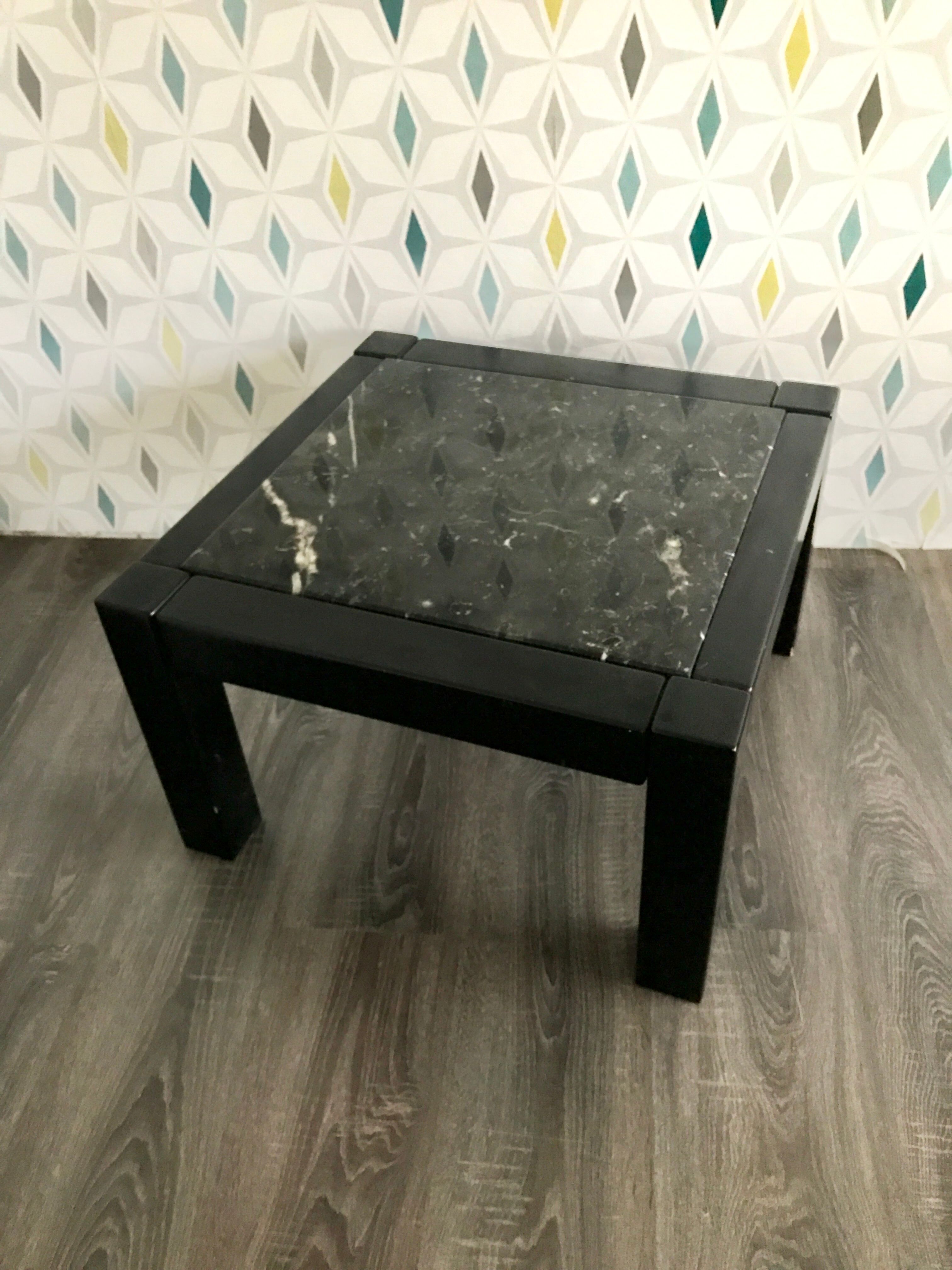 Wood and marble coffee table