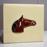 Vintage Ice Cube Holder with Ceramic Horse-Head