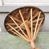 Old Bamboo Table & Woven Palm Leaves