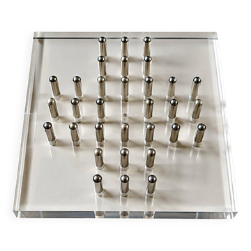 1970s design solitaire game – Plexiglass and chrome metal – Vintage