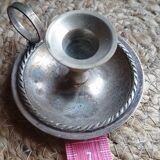 Mini silver metal candle holder