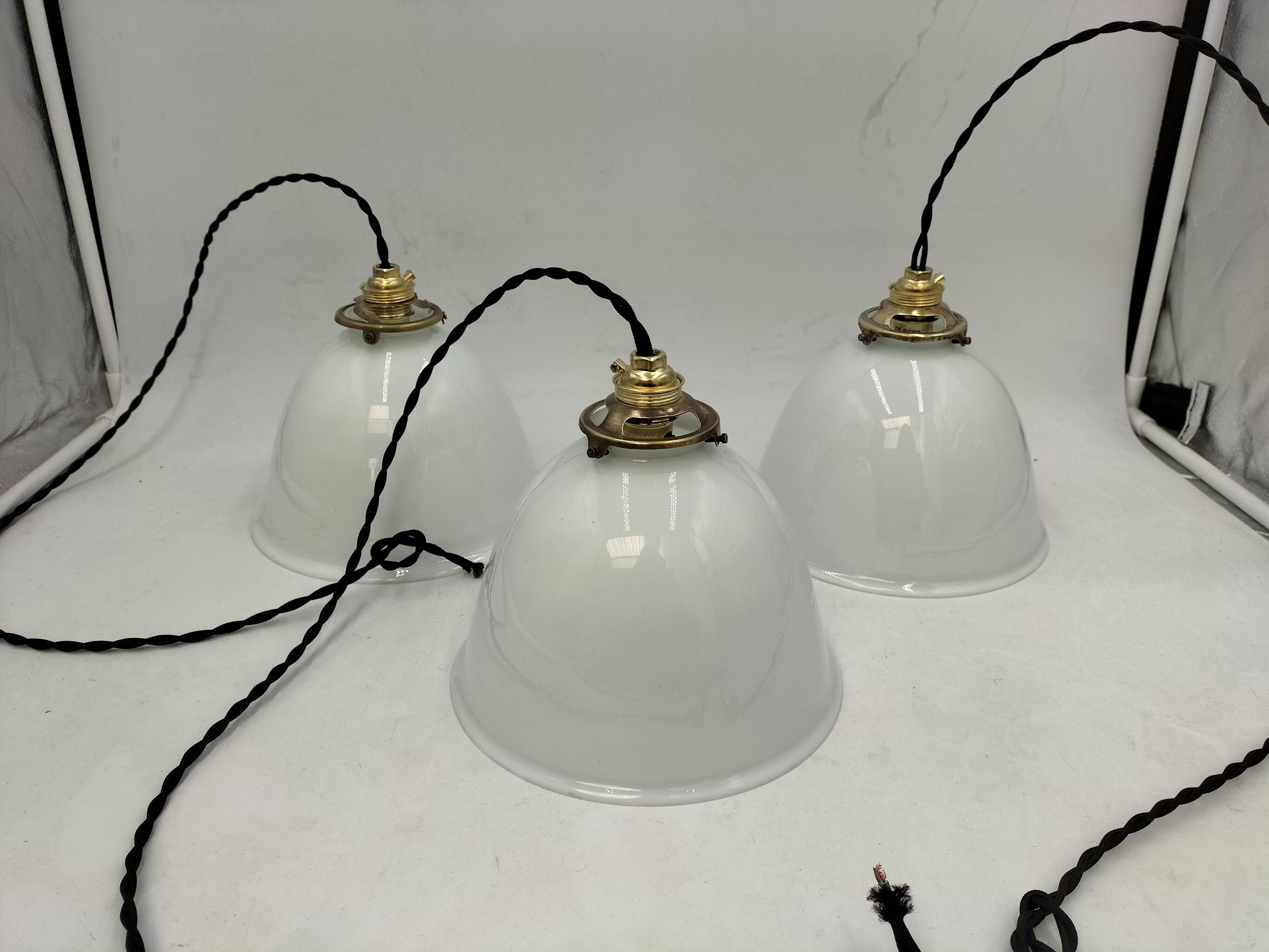 Opaline pendant lights
