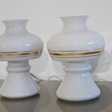 Pair of Scandinavian glass lamps 1970