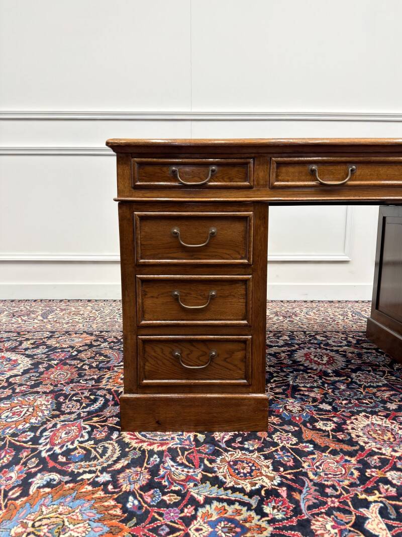 Classic English Desk with Green Inlay