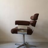 Office chair in skai and chrome, design year 70