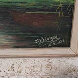 Framed canvas painting