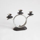 Art Deco Tubular Steel And Bakelite Candelabra, Netherlands 1930s
