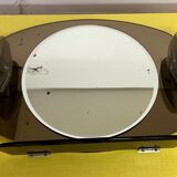 Mirror with glass sconces