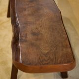 Brutalist elm bench by Aranjou, 1950s