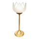 Tulip candle holder in brass and frosted glass