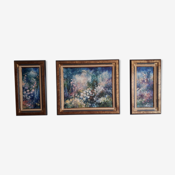 Triptych "flowers of the garden"