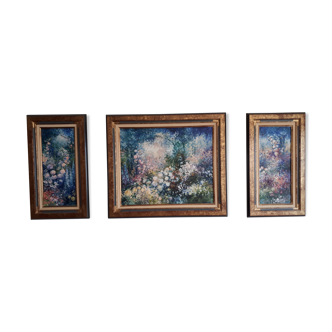 Triptych "flowers of the garden"