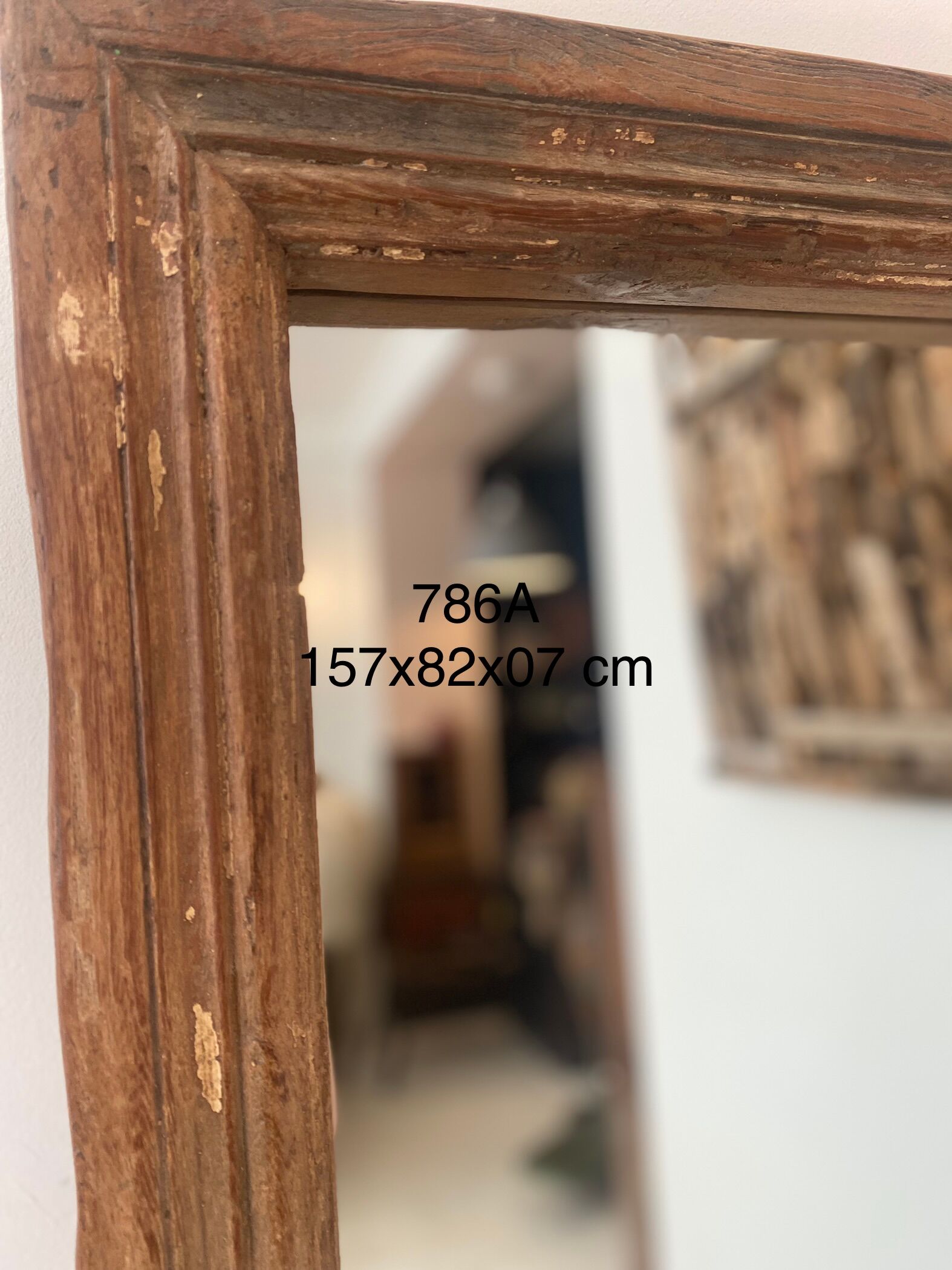 Mirror frame in old wood, 157 x 82 cm
