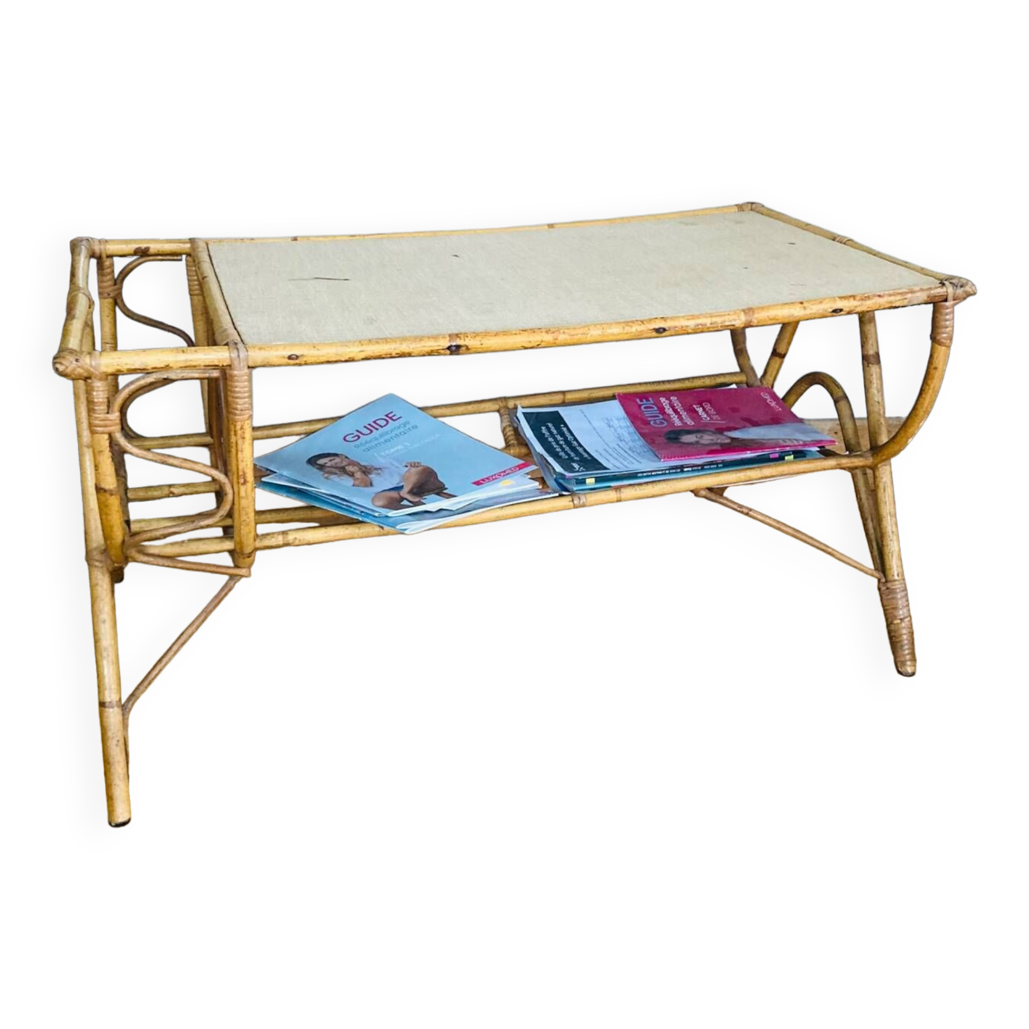 Vintage wicker rattan coffee table from the 1960s/70s (delivery possible)