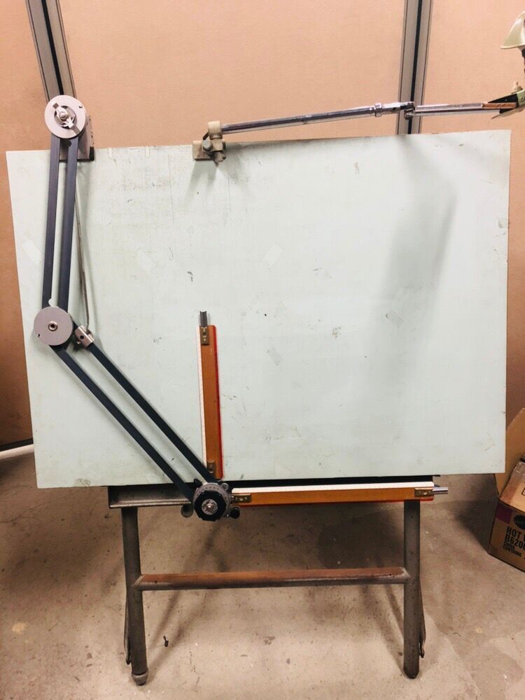 Old architect table of the brand Unic