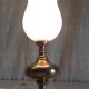 Table lamp in gilded brass and opaline globe - mid 20th century.