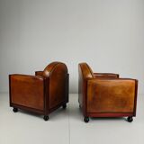 Art Deco sheepskin armchairs – set of two