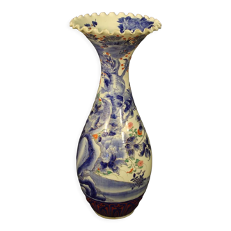 Vase japonais en céramique émaillée et peinte du 20ème siècle