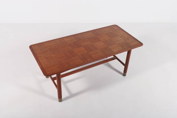 Table basse scandinave moderne en teck par Carl-Axel Acking, Suède des années 1960