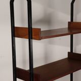 Vintage modular bookcase in wood and metal, Italy, 1960