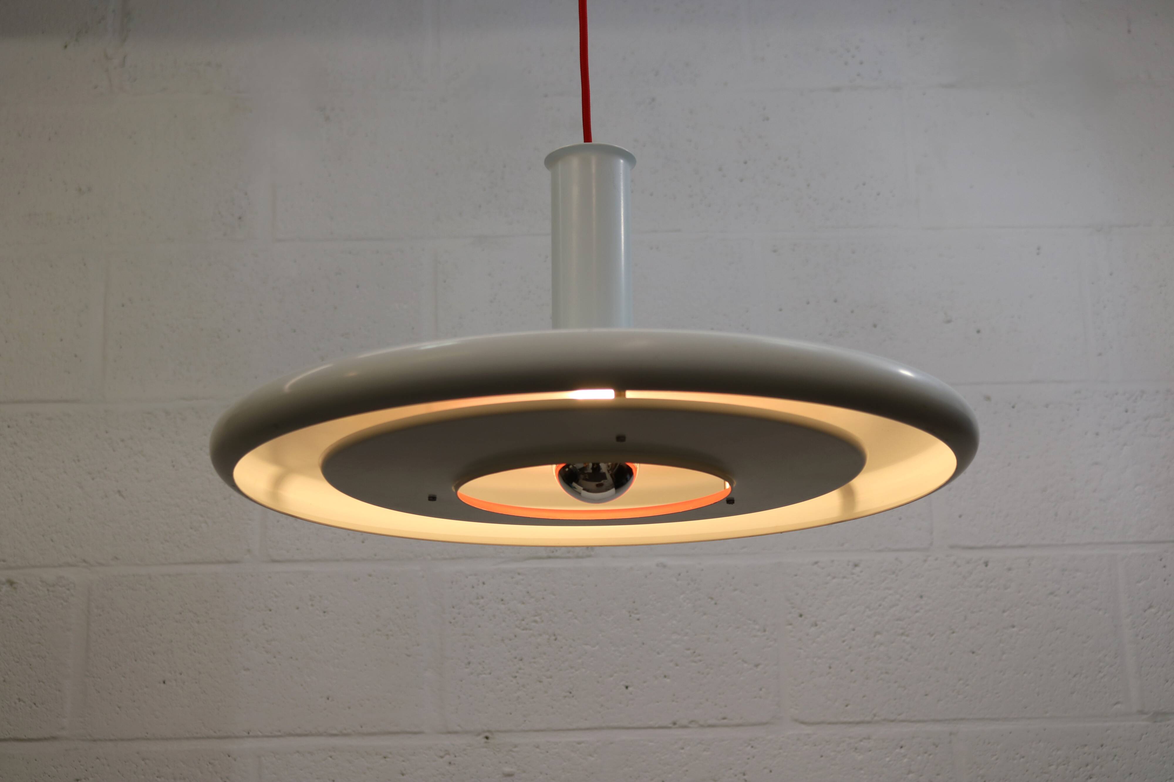 White XL Fog & Morup Optima Pendant Lamp: Hans Due Design, Denmark 1970s