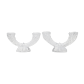 70s chiseled crystal chandelier duo