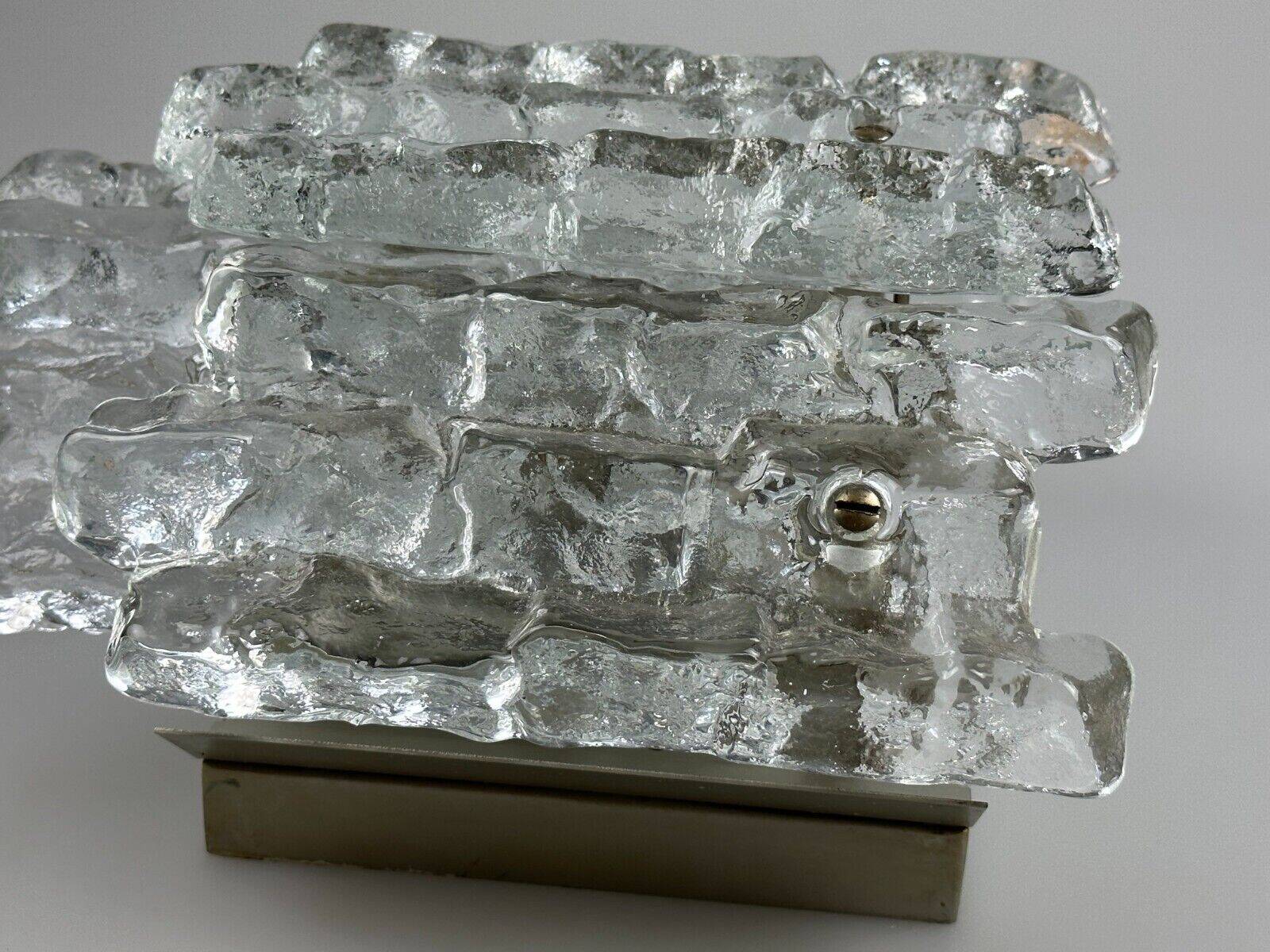 60s 70s wall lamp J.T. Kalmar Austria Ice Glass Wall Sconce Space Age