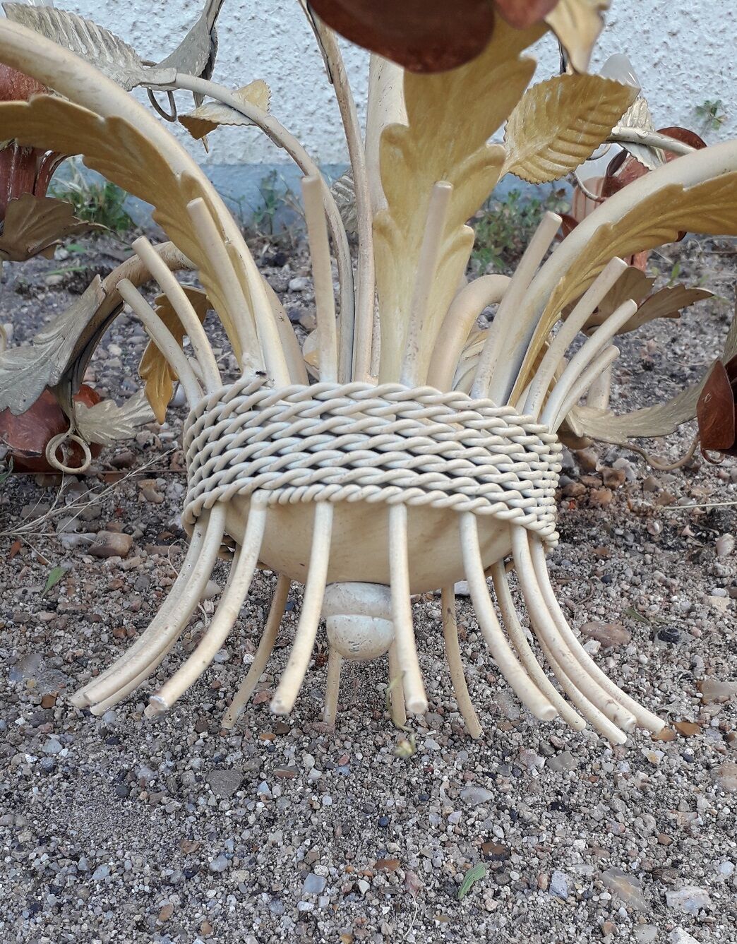 Painted metal chandelier