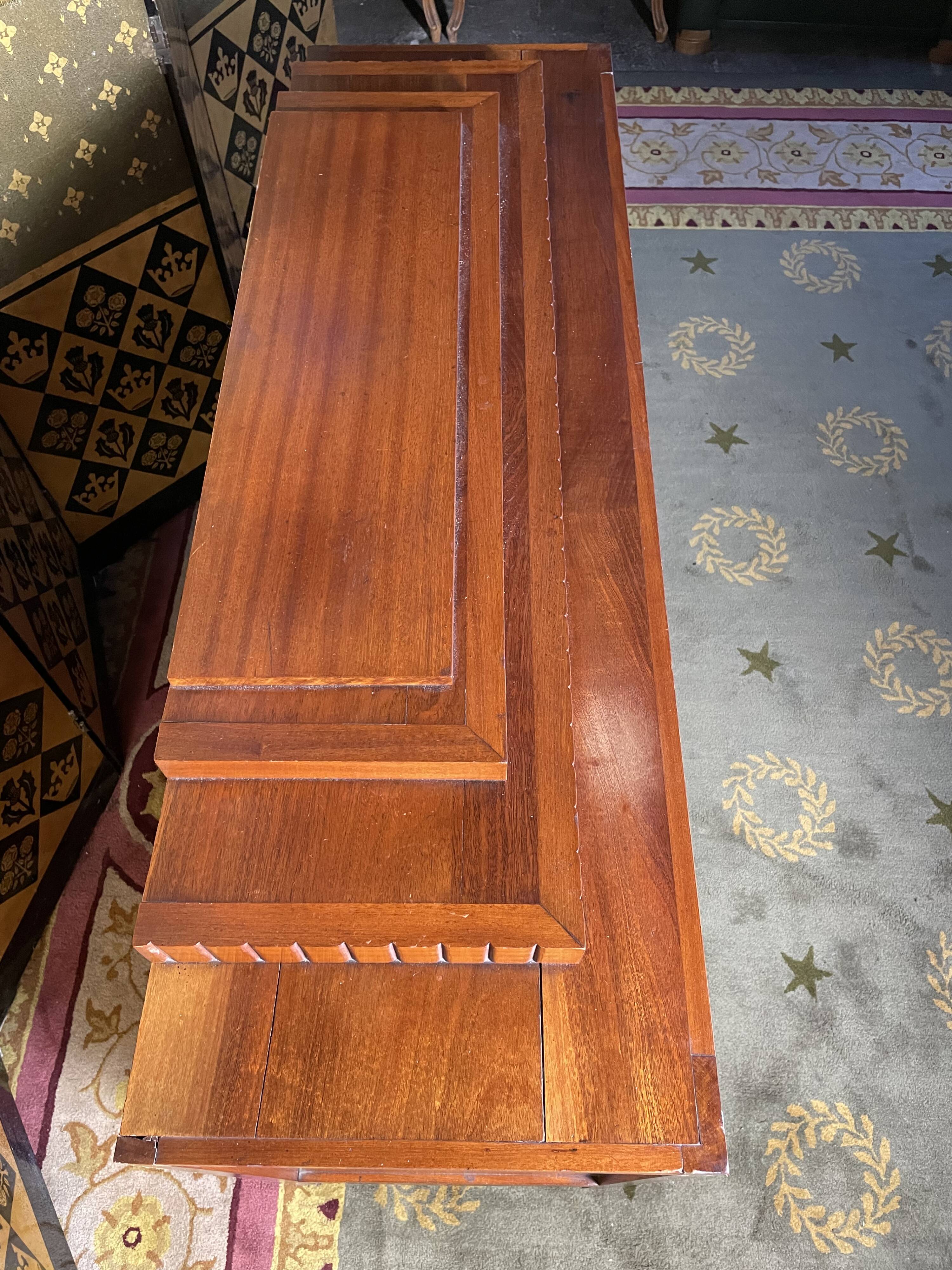 Art Deco mahogany low sideboard signed Jacques Philippe