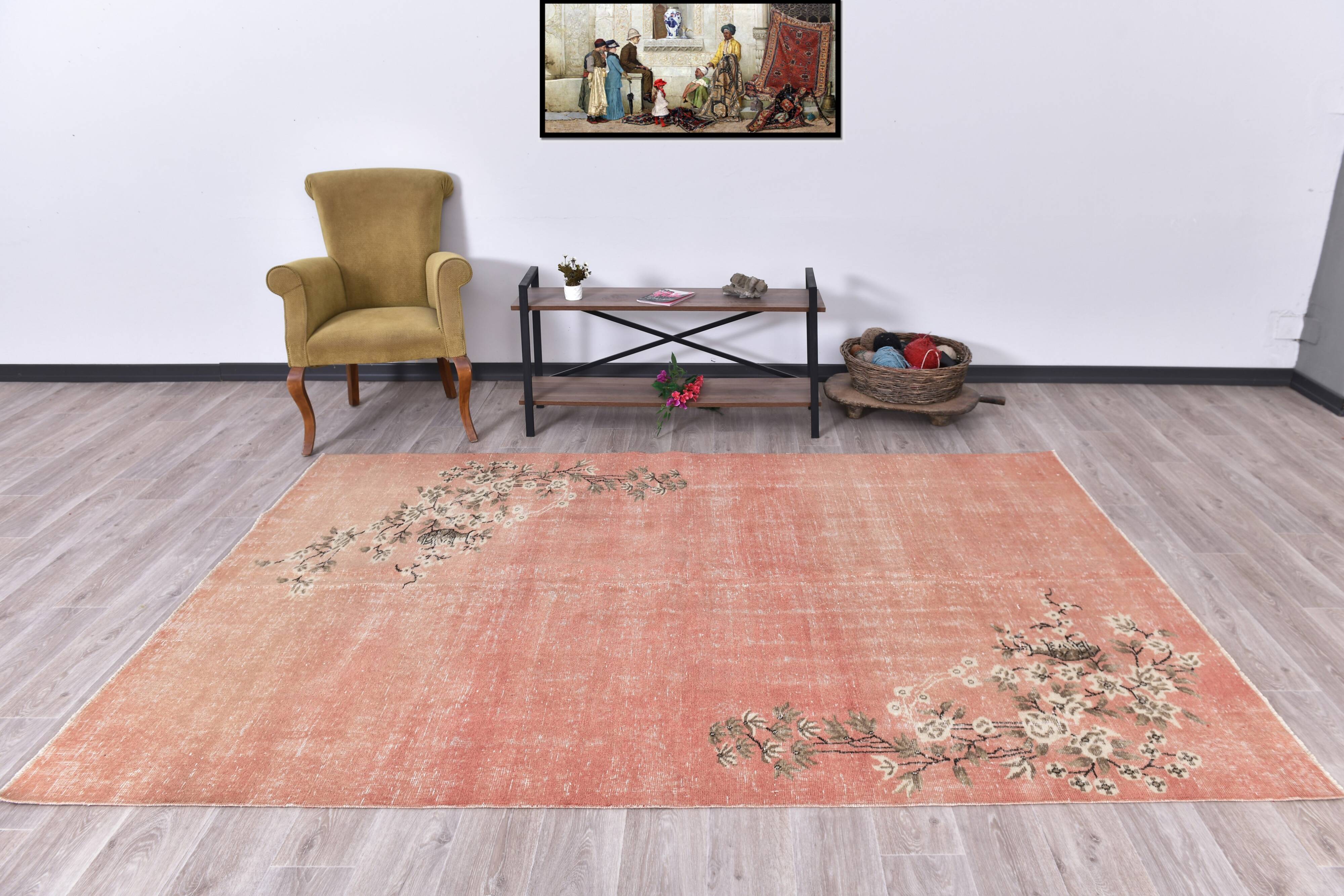 Pale Red & Beige Floral Vintage Rug  178x280Cm SK 240828