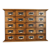 Small vintage drawer unit in the style of a watchmaker or apothecary.